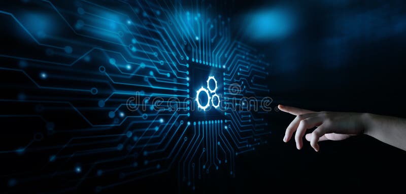 Automatisierungs-Software-Technologie-Prozess-System-Geschäftskonzept stockfoto
