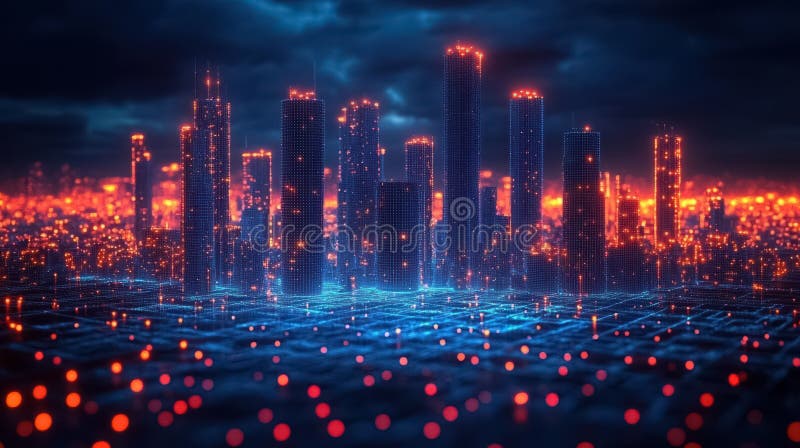 Automatizare a construcției de rețele sau a orașelor inteligente prin afișarea plăcii de calcul.