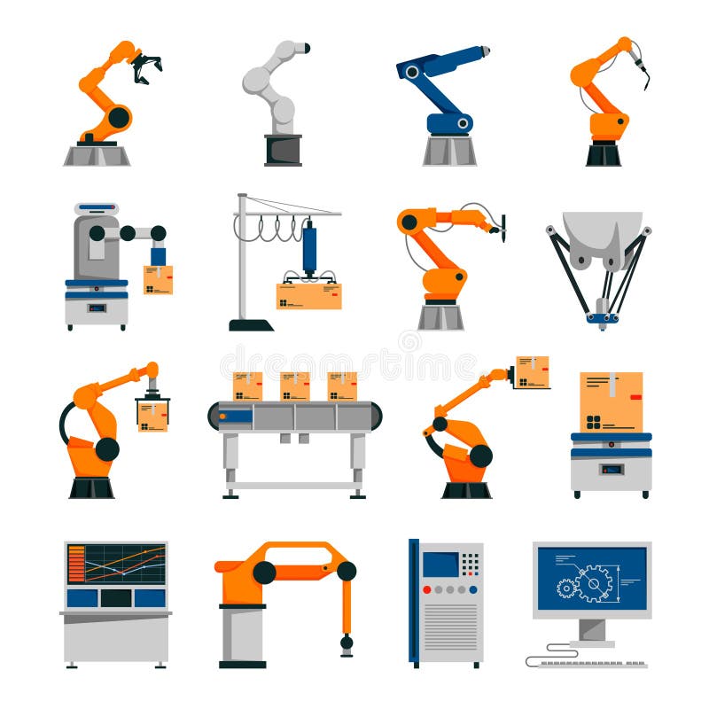 Automatyzacj ikony Ustawiać ilustracji Automatyzacj ikony Ustawiać ilustracji
