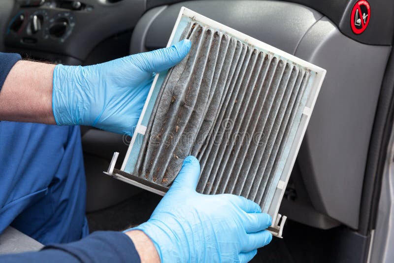 Replacing Old and Dirty Car Cabin Air Filter Stock Image - Image of  automotive, allergens: 123402403