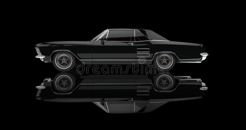 Shot of beautiful classic american car on black background. Shot of beautiful classic american car on black background