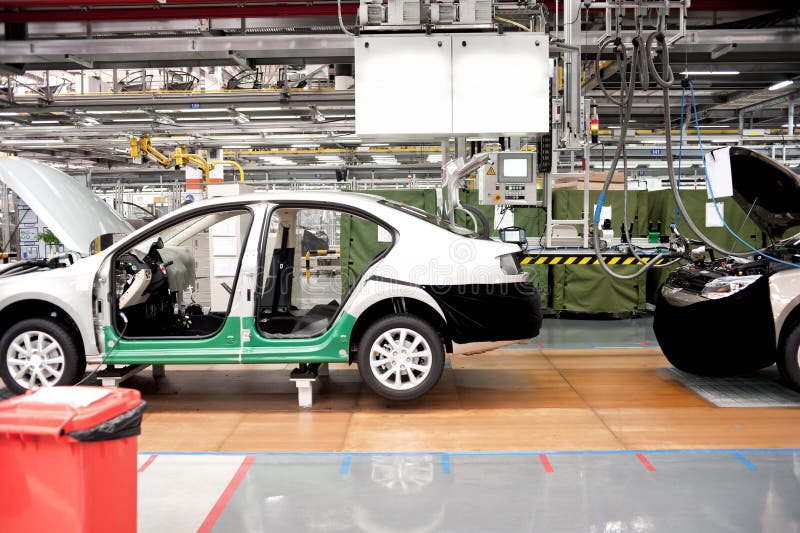 Automobile assembly shop stock image