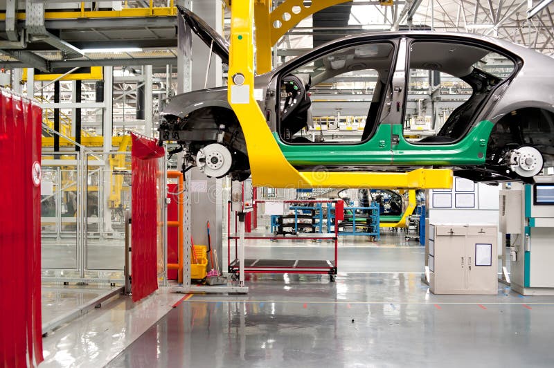Automobile Assembly Shop Production Line Stock Image Image of