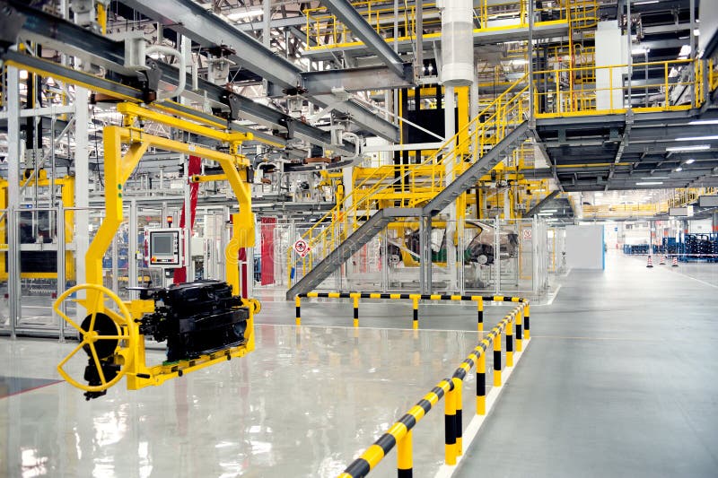 Automobile assembly shop stock photo