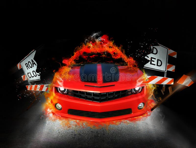 Automobile del fuoco illustrazione di stock Automobile del fuoco illustrazione di stock
