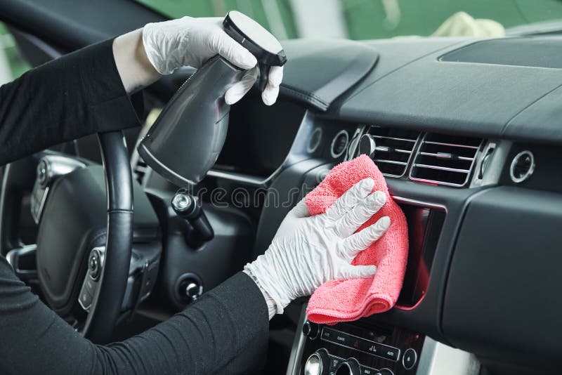 Automobile Detailing. Car Seat Cleaning with Vacuum Cleaner Stock Image -  Image of service, worker: 243544291