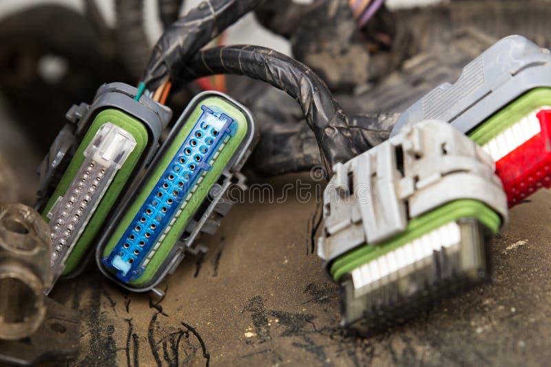 Automobile electrical connectors royalty free stock photo