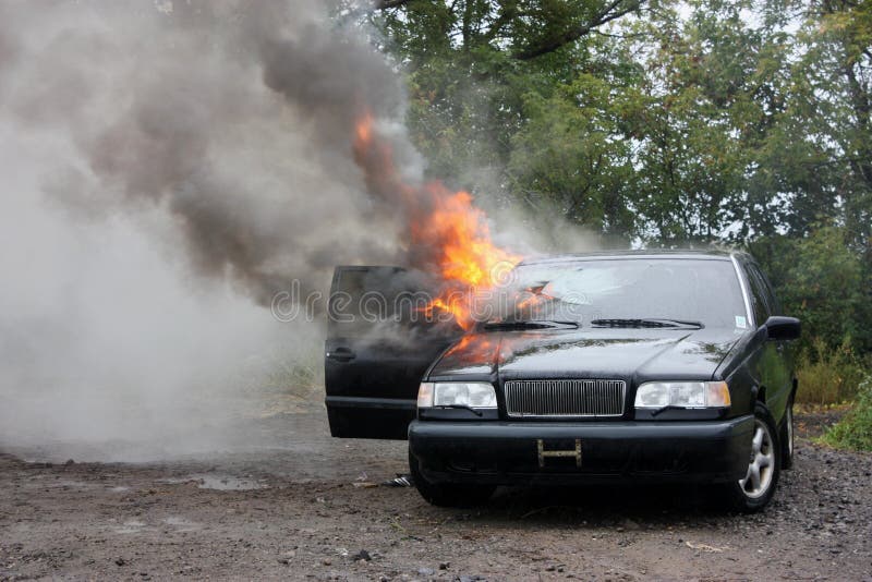 Automobile fire. stock image. Image of damage, manufacture 23420587