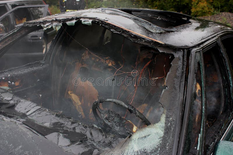 An automobile fire stock image. Image of dedicated, personnel 23533919