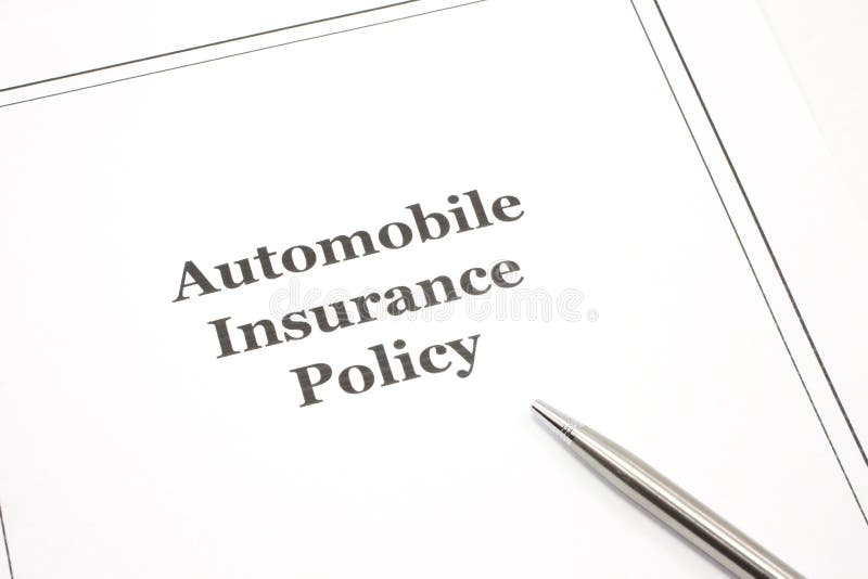 Automobile Insurance Policy with a Pen