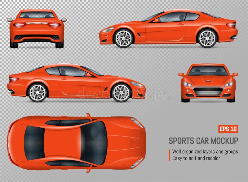 Automobile sportiva realistica di vettore royalty illustrazione gratis Automobile sportiva realistica di vettore royalty illustrazione gratis
