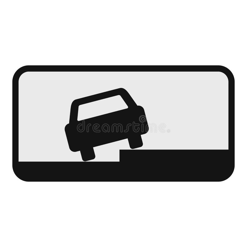 Automobile sull'icona del bordo della strada, stile piano illustrazione di stock Automobile sull'icona del bordo della strada, stile piano illustrazione di stock