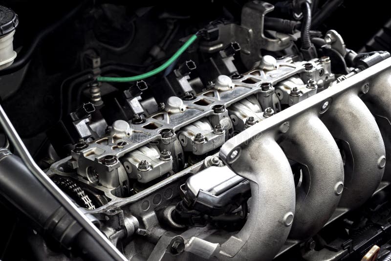Automobile Valve System of Car Engine Maintenance Stock Photo Image