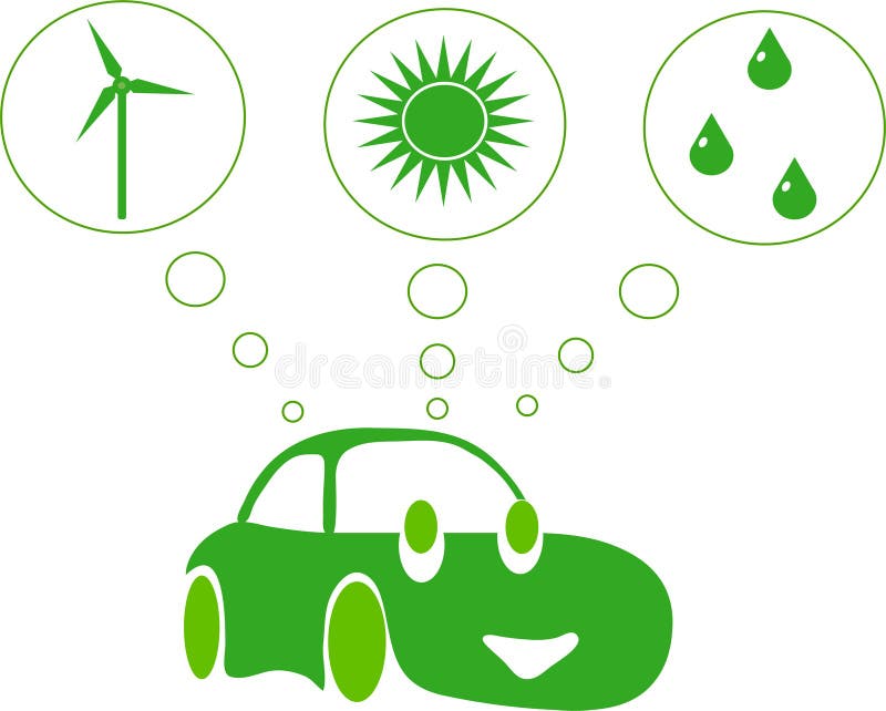 Automobile verde che sogna dell'energia verde