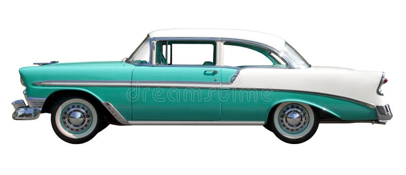 Aqua Bel-Air Vintage Automobile isolated against White Background. Aqua Bel-Air Vintage Automobile isolated against White Background