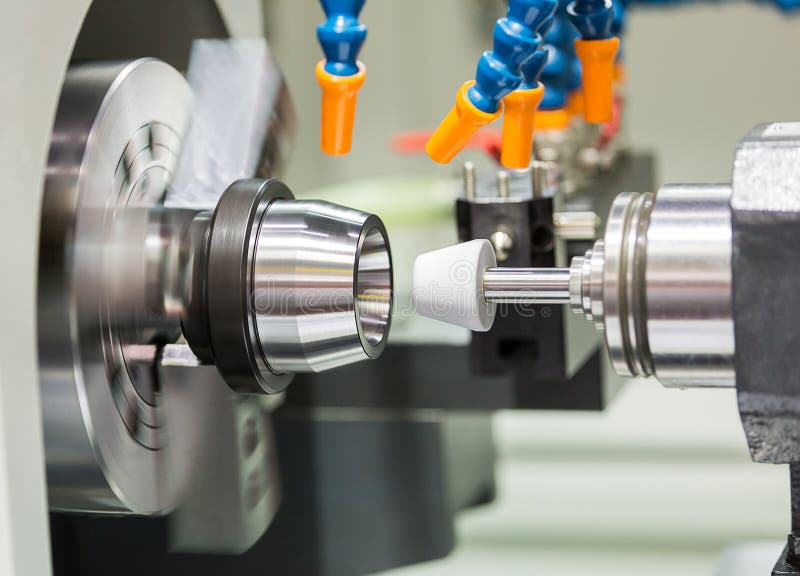Automotive cnc lathe and cnc grinding part royalty free stock image