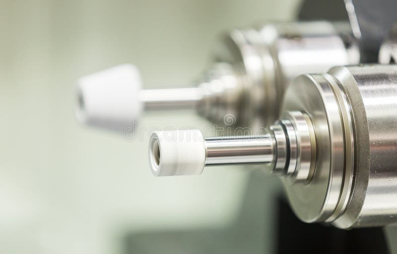 Automotive cnc lathe and cnc grinding part stock photos