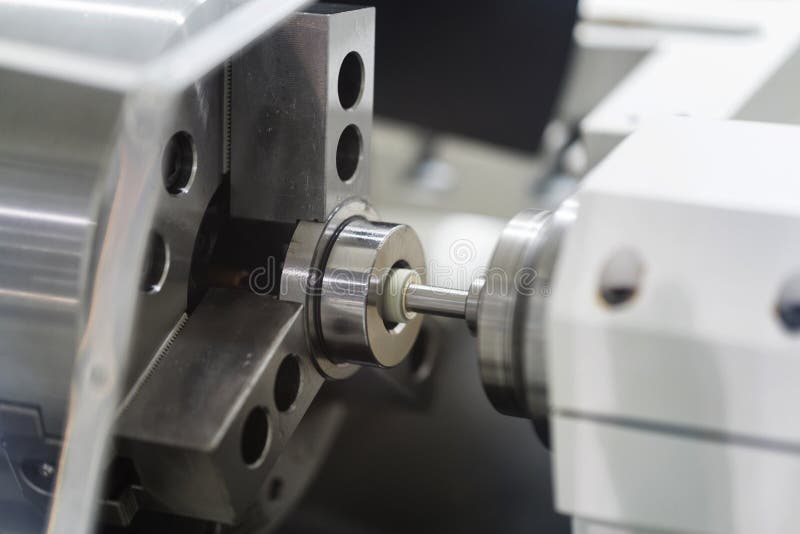 Automotive cnc lathe and cnc grinding part royalty free stock photos