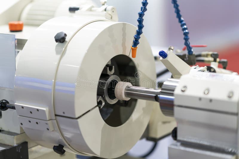 Automotive cnc lathe and cnc grinding part stock images