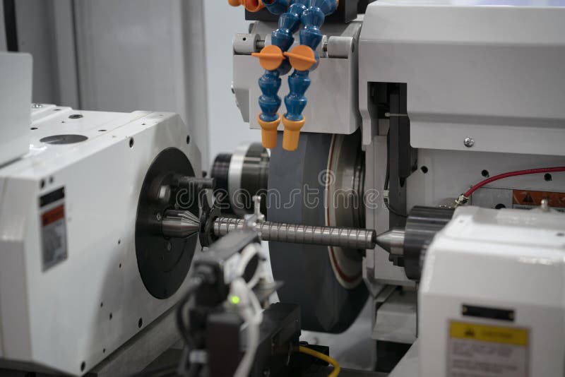 Automotive cnc lathe and cnc grinding part stock image