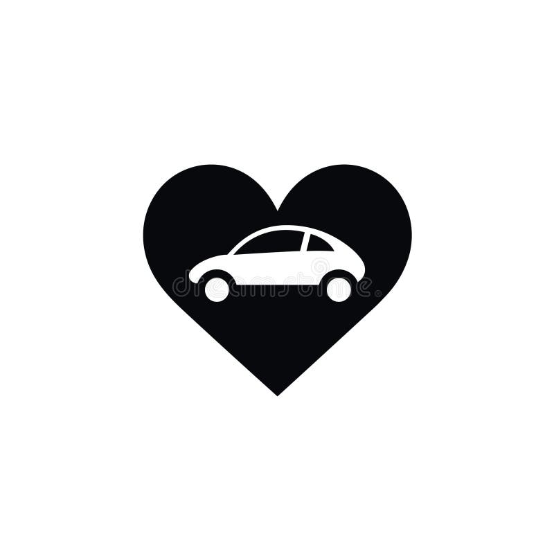 Siglă monocromă glif din industria automobilelor. valoare business accesibilitate. pictogramă formă de mașină în formă de inimă. element de proiectare. creat cu inteligență artificială. ai art pentru înregistrarea societăților comerciale ca produs generat