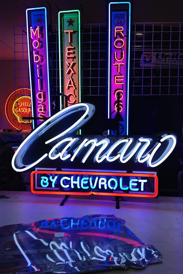 Automotive Neon Signs Editorial Stock Photo Image Of Hideout 95255458