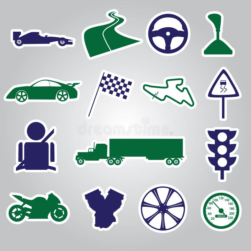 Automotive Stickers Collection Eps10 Stock Vector Illustration of