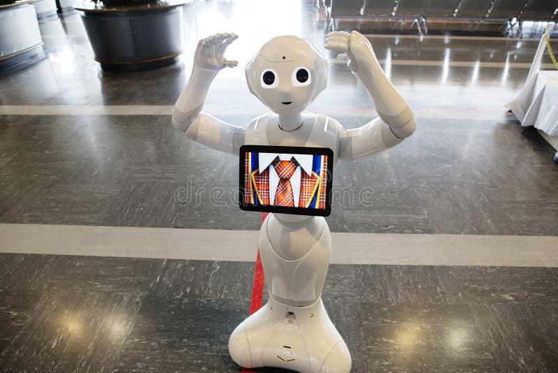 Tokyo, Japan, Robot At Narita Airport. Advertising ...