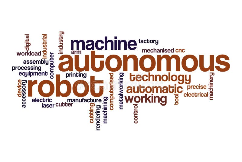 Autonomous robot word cloud concept stock illustration