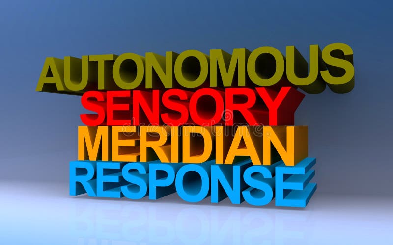 Autonomous sensory meridian response on blue vector illustration