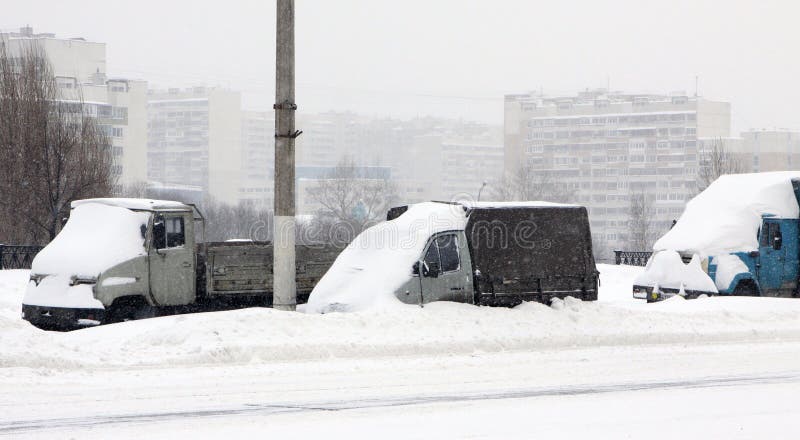 Download The autos under snow stock photo. Image of snow, auto - 13591702
