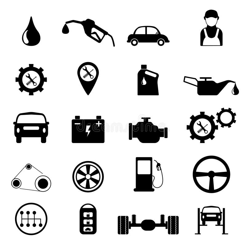 Autoservice-Wartung oder Prüfung des Ikonensatzes Vektor Illustratio vektor abbildung Autoservice-Wartung oder Prüfung des Ikonensatzes Vektor Illustratio vektor abbildung
