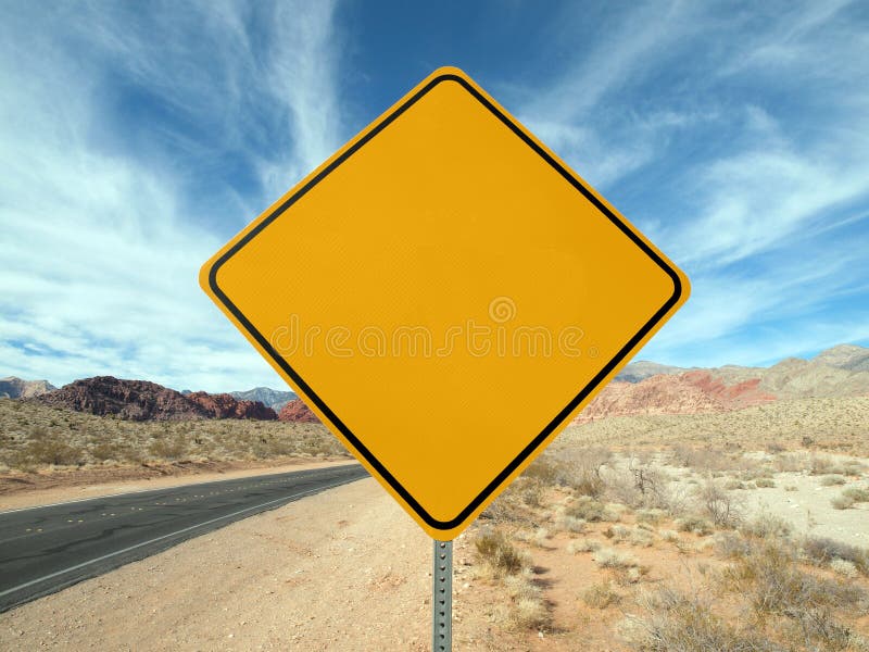 autostrada pusty pustynny znak