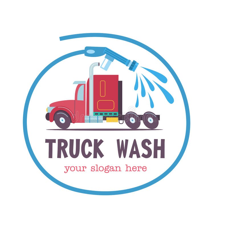 Autowashington-saubere Maschine, Autowäsche mit Schwamm und Schlauch Auto in der Karikaturart an der Waschanlage emblem lizenzfreie abbildung Autowashington-saubere Maschine, Autowäsche mit Schwamm und Schlauch Auto in der Karikaturart an der Waschanlage emblem lizenzfreie abbildung