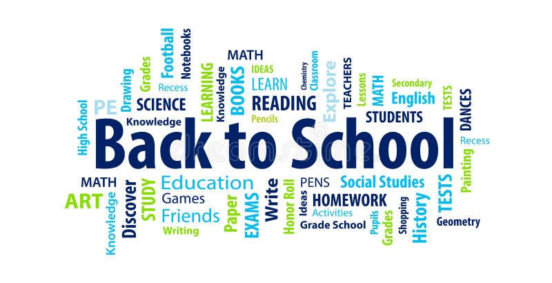 Back to School Word Cloud vector illustration