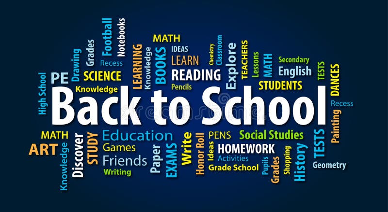 Back to School Word Cloud royalty free illustration