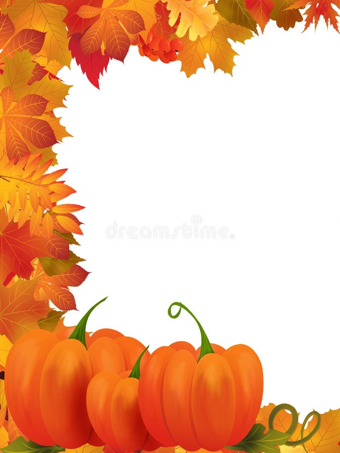 Thanksgiving Autumn Fall Ribbons Border Stock Illustration
