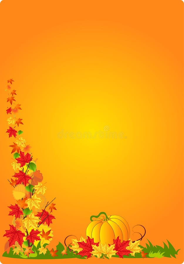 Autumn Leaf Border stock illustration. Illustration of october - 1417170