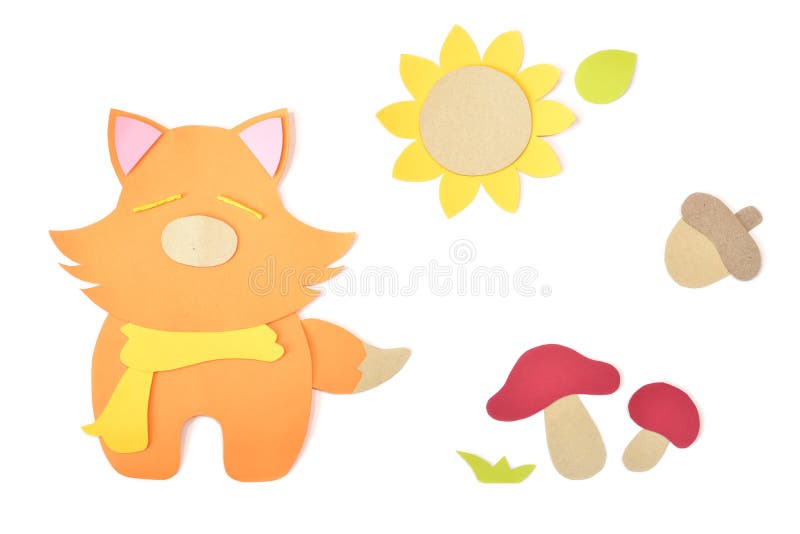 Autumn animal paper cut on white background royalty free stock photos Autumn animal paper cut on white background royalty free stock photos