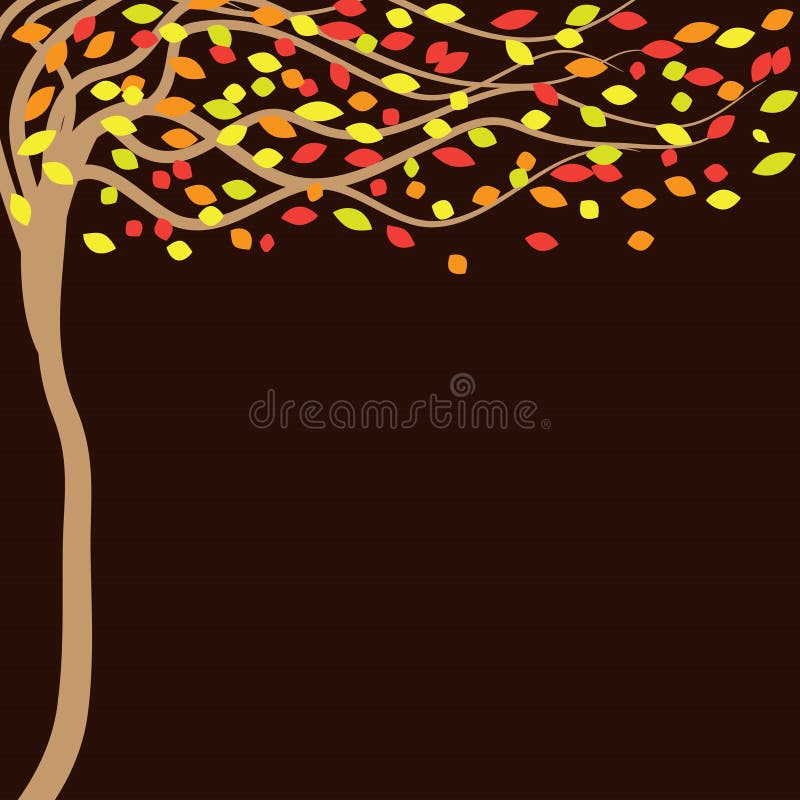 Autumn brown background with trees