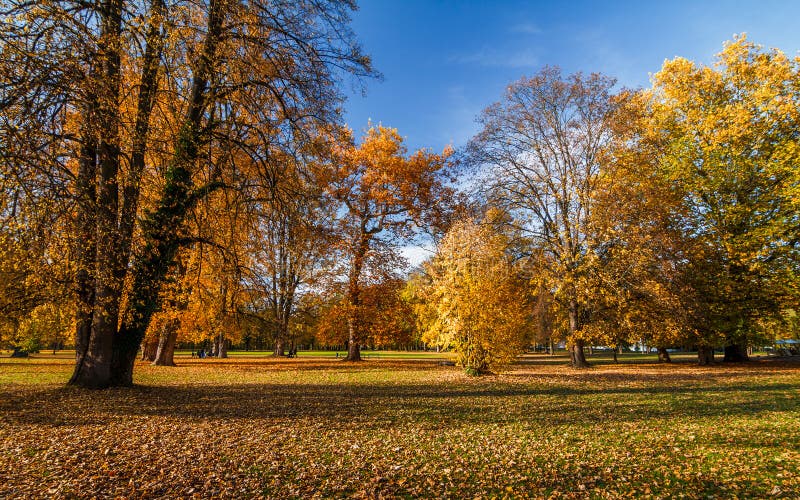 Autumn castle park Budatin near by Zilina, Slovakia