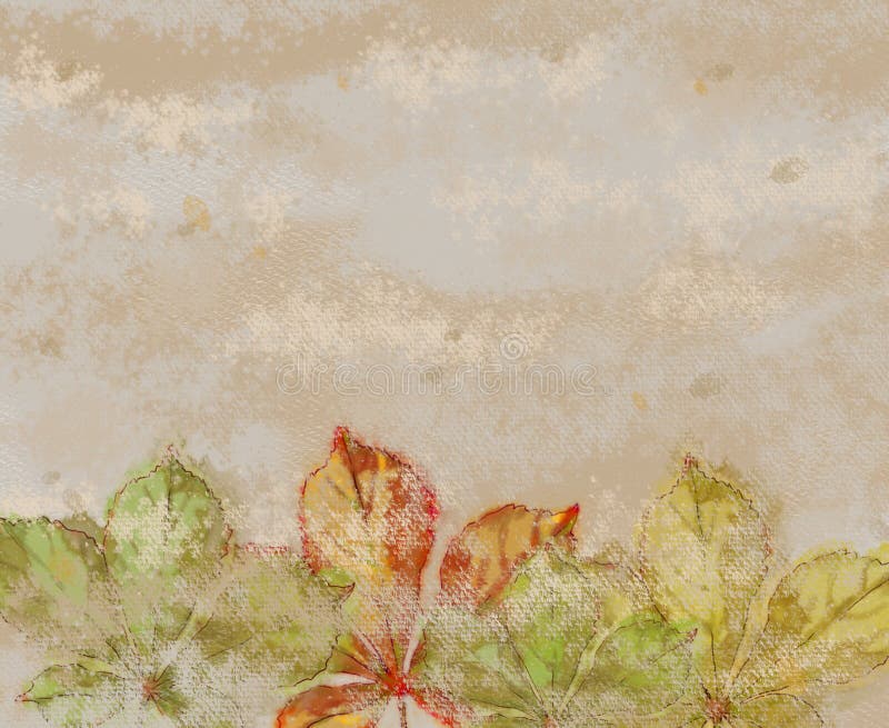 Autumn Chestnut Leaves Decorated Surface con gli effetti di struttura illustrazione vettoriale Autumn Chestnut Leaves Decorated Surface con gli effetti di struttura illustrazione vettoriale