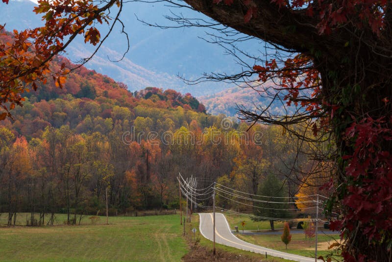 Autumn Color, East Tennessee Landscape. Autumn Color Landscape Along a Country Road in East Tennessee, USA stock image Autumn Color, East Tennessee Landscape. Autumn Color Landscape Along a Country Road in East Tennessee, USA stock image