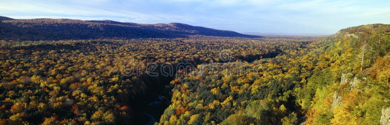 Autumn color at Porcupine State Park royalty free stock photo