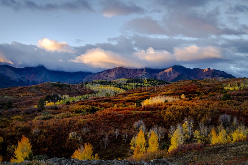 Autumn Color in San Juan of Colorado near Ridgway and Telluride royalty free stock photos Autumn Color in San Juan of Colorado near Ridgway and Telluride royalty free stock photos