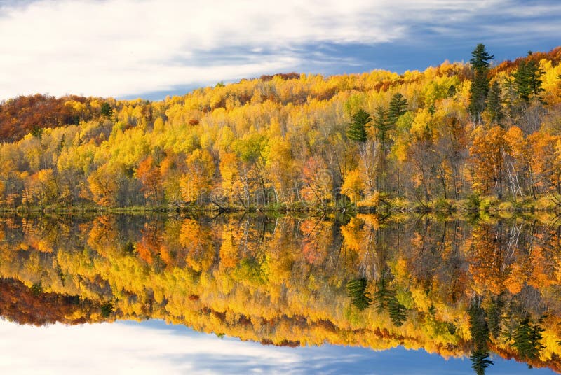 Autumn colors reflected in lake, Minnesota, USA royalty free stock images Autumn colors reflected in lake, Minnesota, USA royalty free stock images