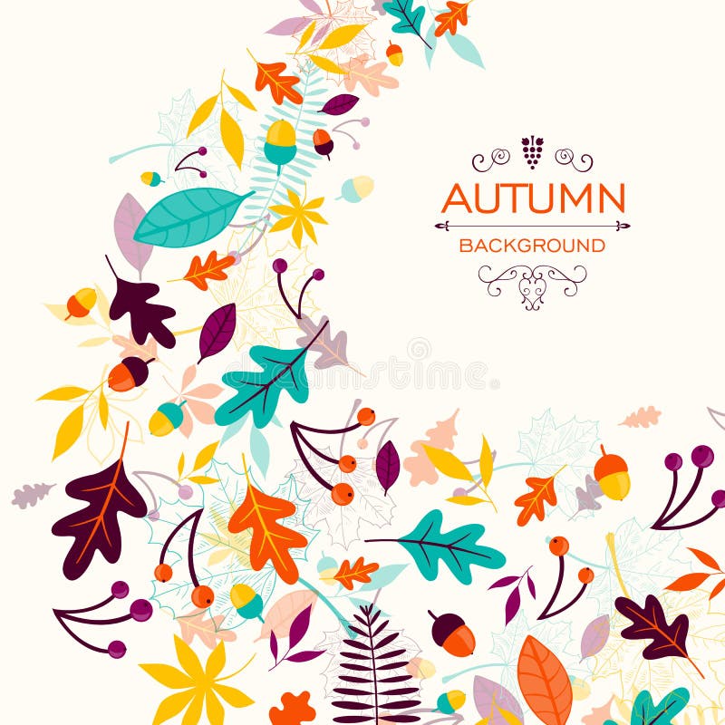 Autumn Design avec les feuilles automnales illustration de vecteur Autumn Design avec les feuilles automnales illustration de vecteur