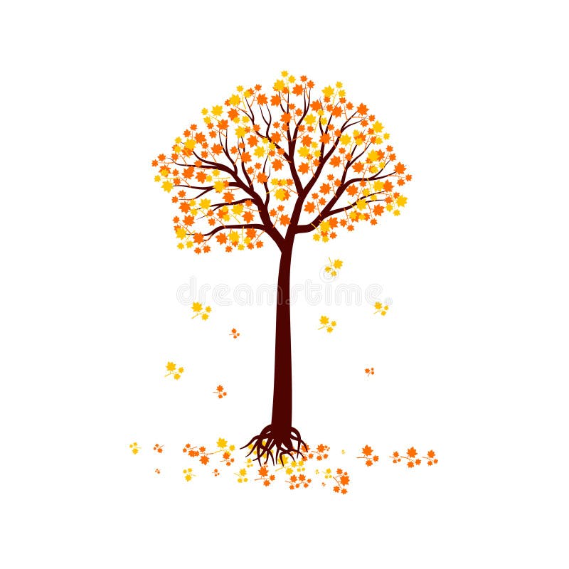 Autumn Fall Tree Simple Vector Illustration Stock Vector - Illustration of environment, natural: 157325921