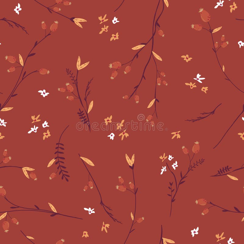 Autumn Floral Seamless Pattern med sidor och blommor Bakgrund för nedgångtappningnatur för textilen, tapet, tryck stock illustrationer Autumn Floral Seamless Pattern med sidor och blommor Bakgrund för nedgångtappningnatur för textilen, tapet, tryck stock illustrationer