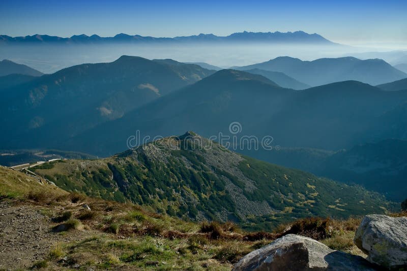 Autumn fog in Slovak mountains